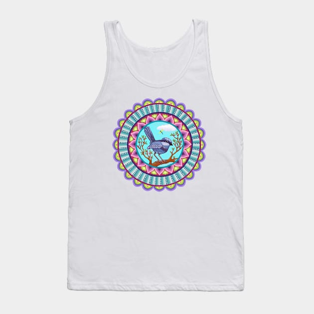 Australian Blue Wren Mandala Tank Top by SoozieWray